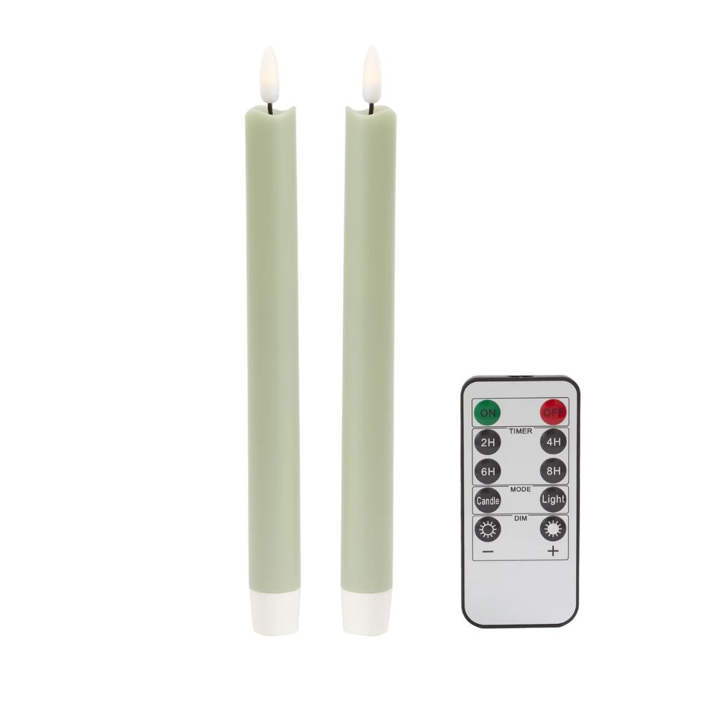 Sage Wax LED Candles - Set of 2