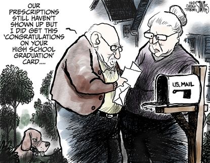 Editorial Cartoon U.S. usps delays