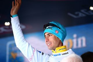 Fabio Aru (Astana) on the podium