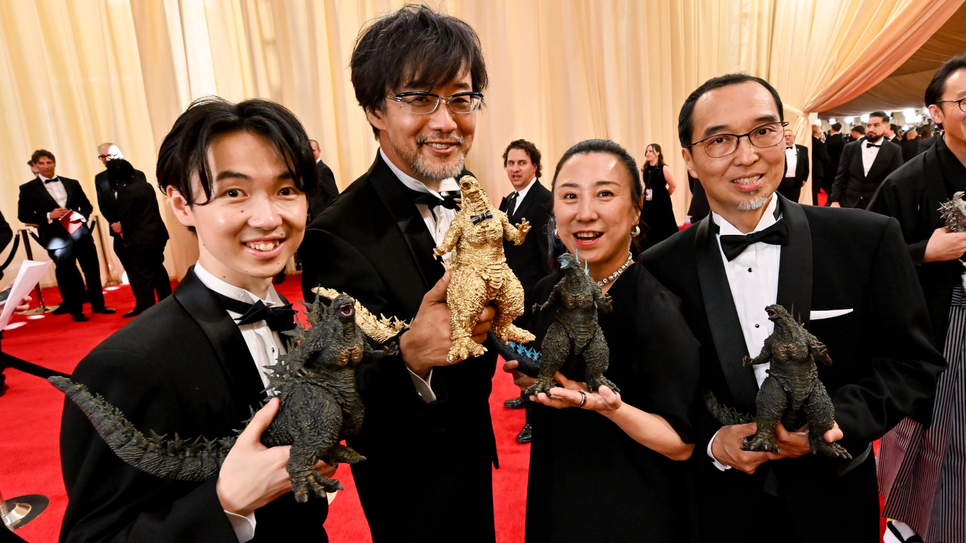 Godzilla Minus One Cast Stomps the Red Carpet in Giant Lizard