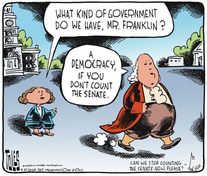 Political Cartoon U.S. Ben Franklin congress democracy