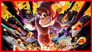 Donkey Kong Banaza Key Art showing DK smashing the ground with his fist