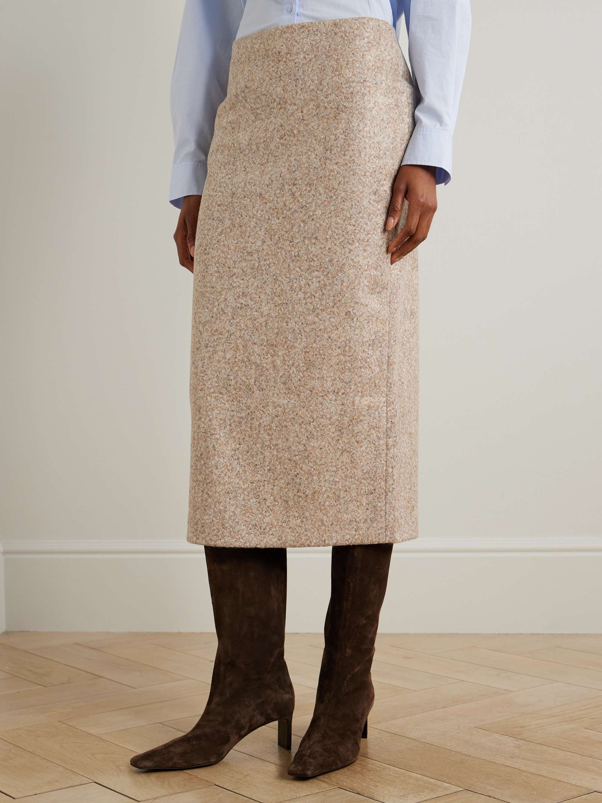 Sussex Alpaca and Wool-Blend Midi Skirt