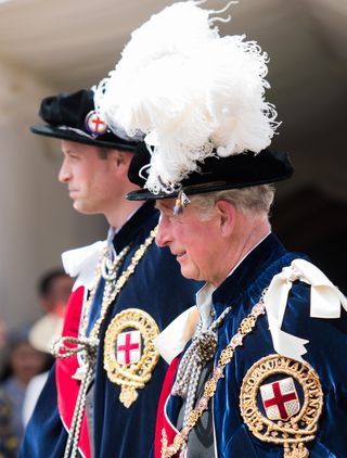 King Charles and Prince William at the Order of the Garter