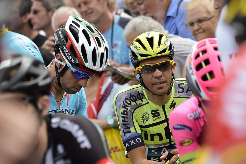 Alberto Contador (Tinkoff-Saxo) on the start line