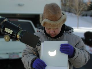 Projecting an Image of the Eclipsed Sun
