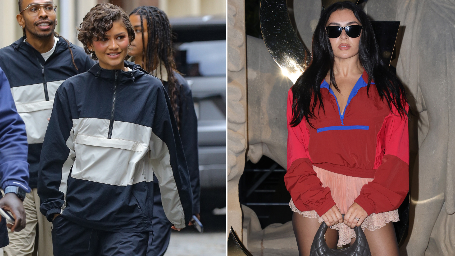 collage of the windbreaker trend for The A-List Edit