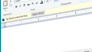 A screenshot at an angle of WordPad, an old Windows software.
