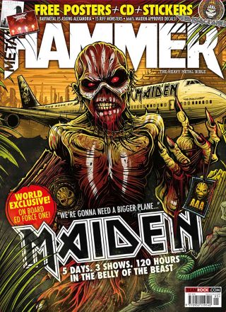 The cover of Metal Hammer issue 282, featuring Iron Maiden mascot Eddie in front of Flight 666