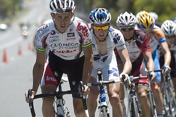 Matt Lloyd (Lotto) was doing his best to bridge the gap to the leaders in the second half of the race.