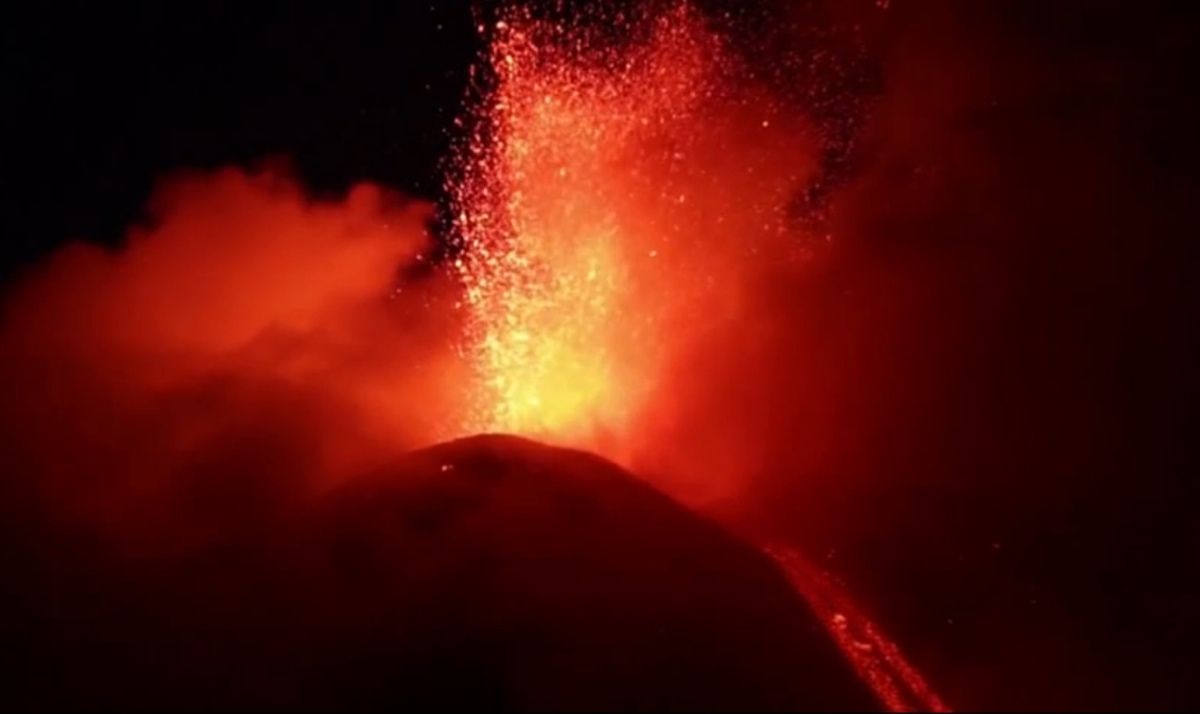 Italy&#039;s Mount Etna erupted on Sunday, June 15, 2014, in a fiery display.