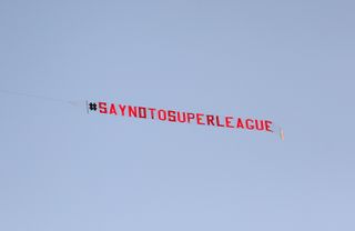 Fans protested against the European Super League
