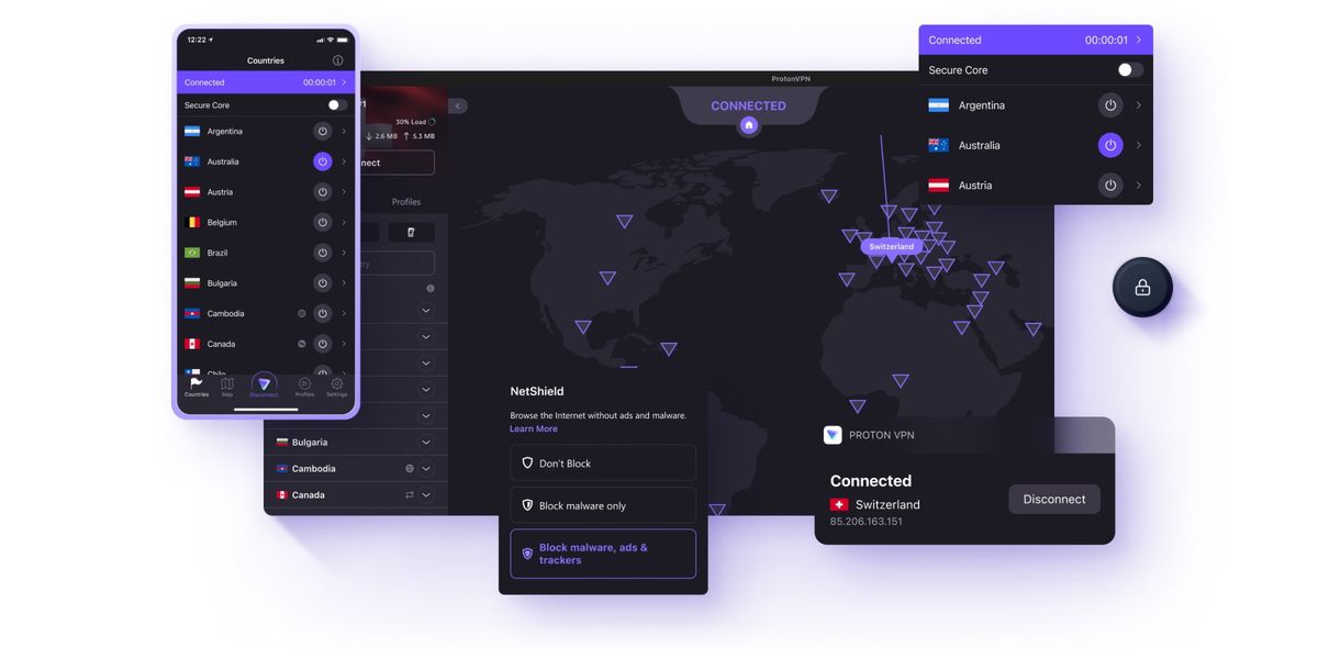 Proton VPN across devices including desktop and smartphone