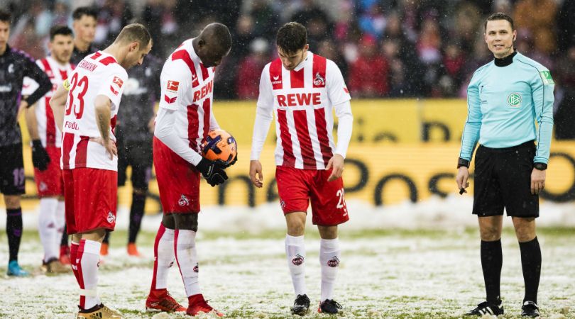 Bundesliga referee improvises penalty spot after snow ...