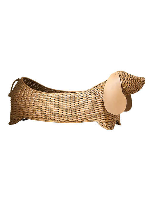 Dachshund Dog Woven Wicker Basket