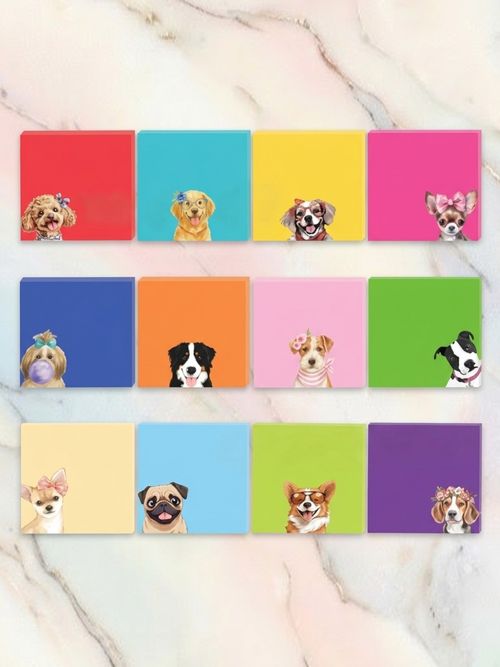 Dog Cute Sticky Notes, Cute 12 Packs 