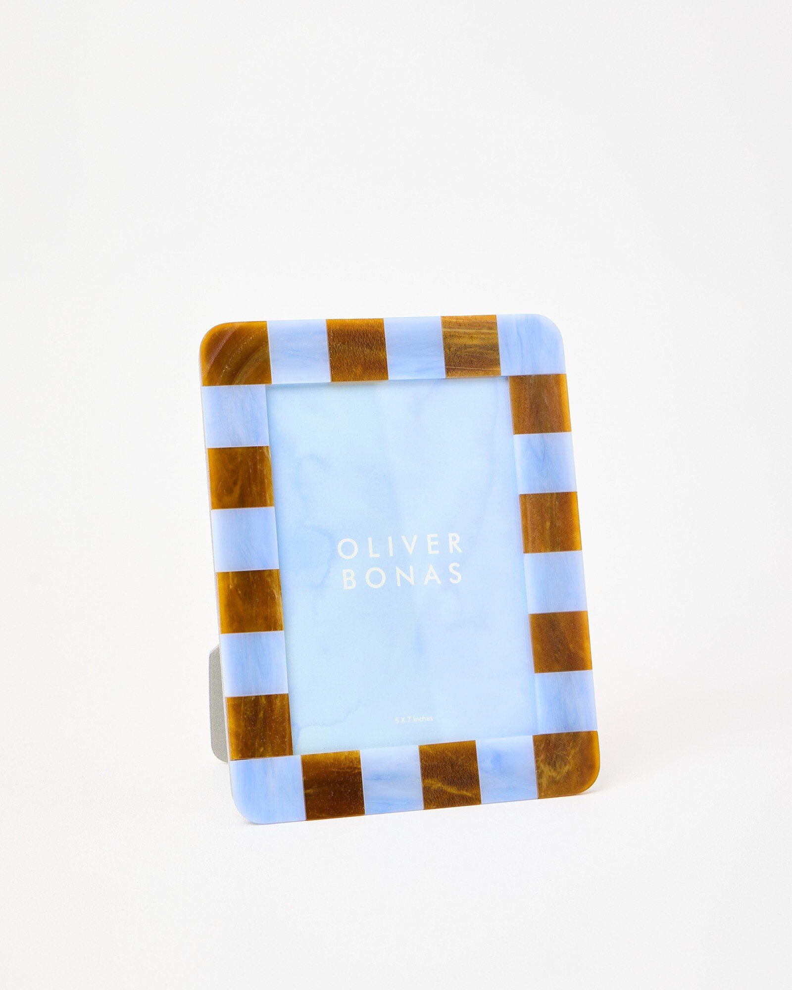 Alyssa Blue & Brown Resin Photo Frame 5x7" | Oliver Bonas