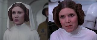 Princess Leia in Rogue One and A New Hope