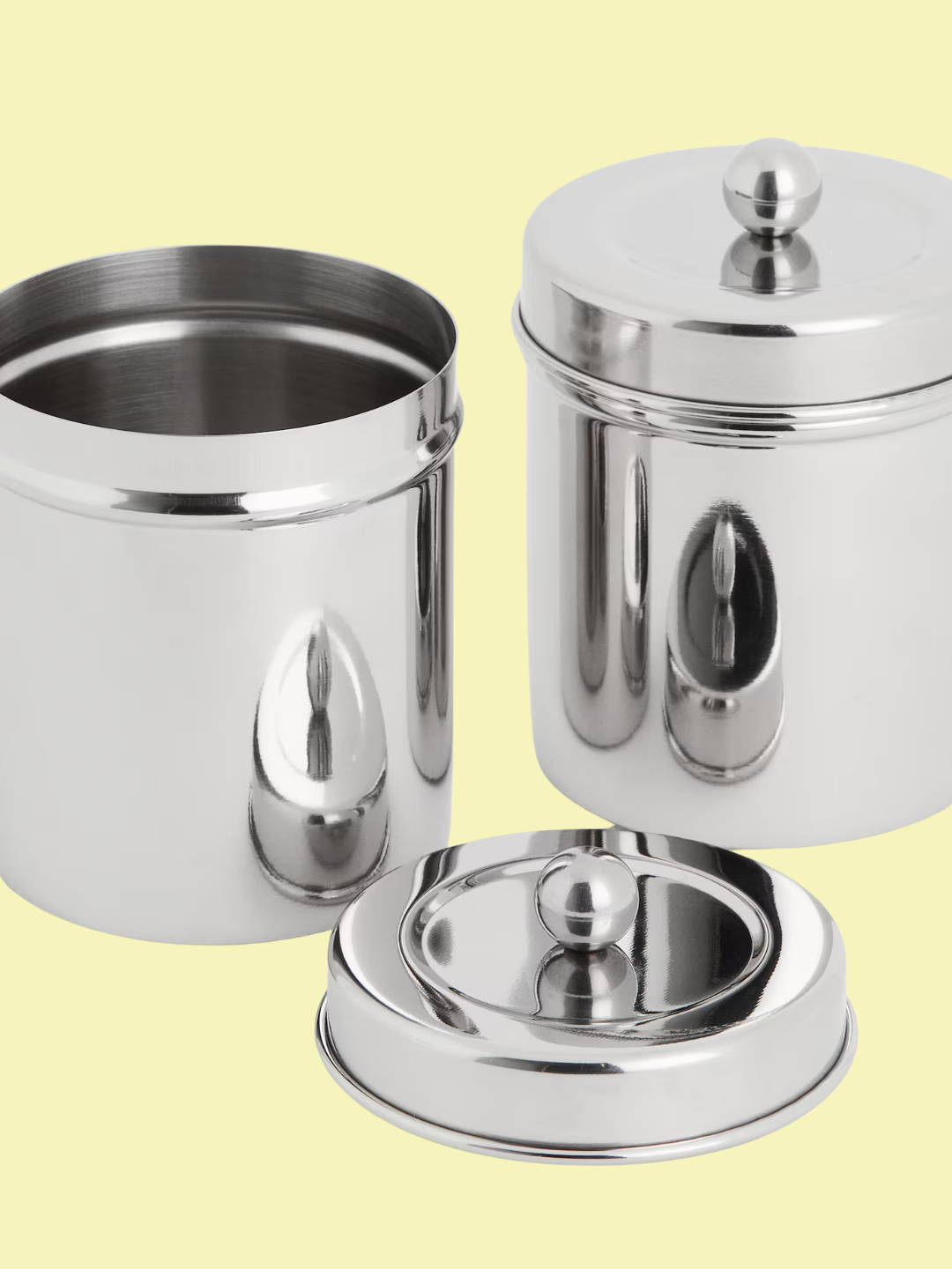A pair of small stainless steel canisters from H&amp;amp;M