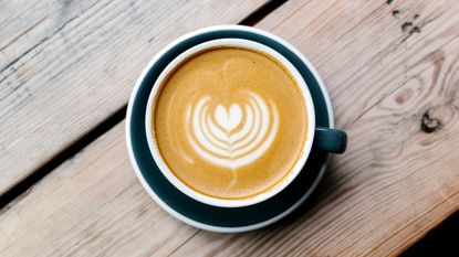 Directly above view of cappuccino latte art - stock photo