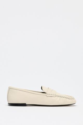 Ruched Leather Loafers