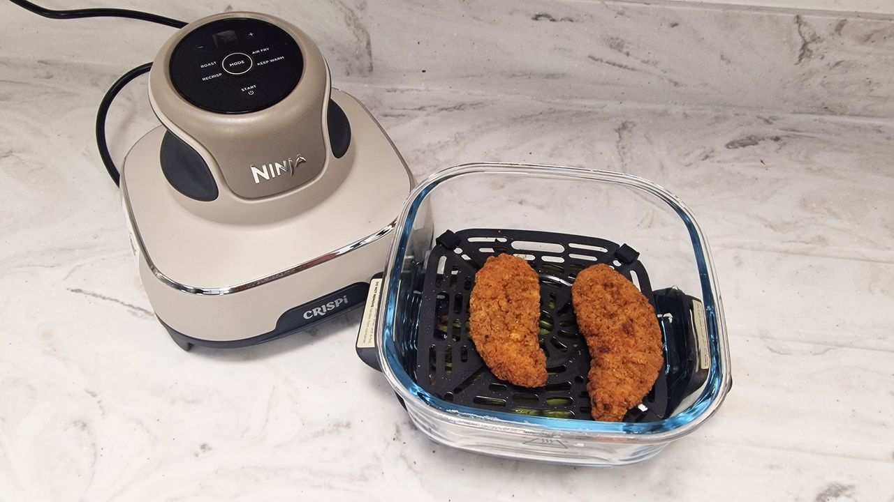 Ninja Crispi air fryer being tested in the Tom's Guide test kitchen