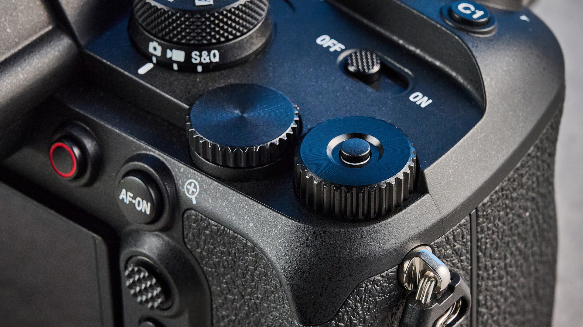 A black Sony RX10 V bridge camera