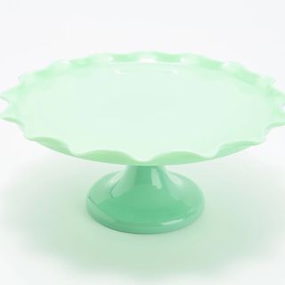 Martha Stewart 11" Round Jadeite Colored Glass Cake Stand