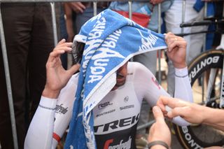 Fabian Cancellara cools down after his ride