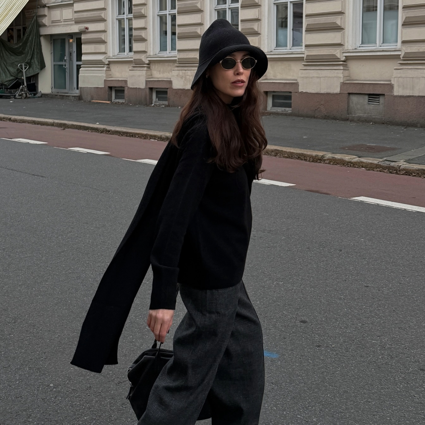 Annabel Rosendahl in a black Vince sweater