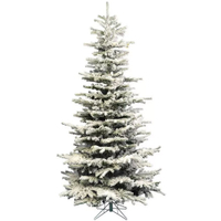 9' Pre-lit Flocked Slim Christmas Tree with Warm White LED Lights: $1,196