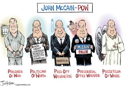 Political cartoon U.S. John McCain death pow senator maverick