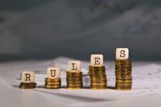 Word RULES composed of wooden letter