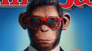 A cropped version of the "Better Man" poster showing the CGI chimp sporting sunglasses