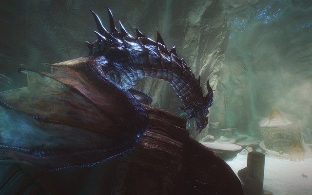 A dragon in the Skyrim mod Wyrmstooth