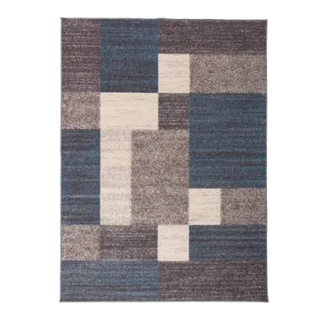 A geometric patterned rug