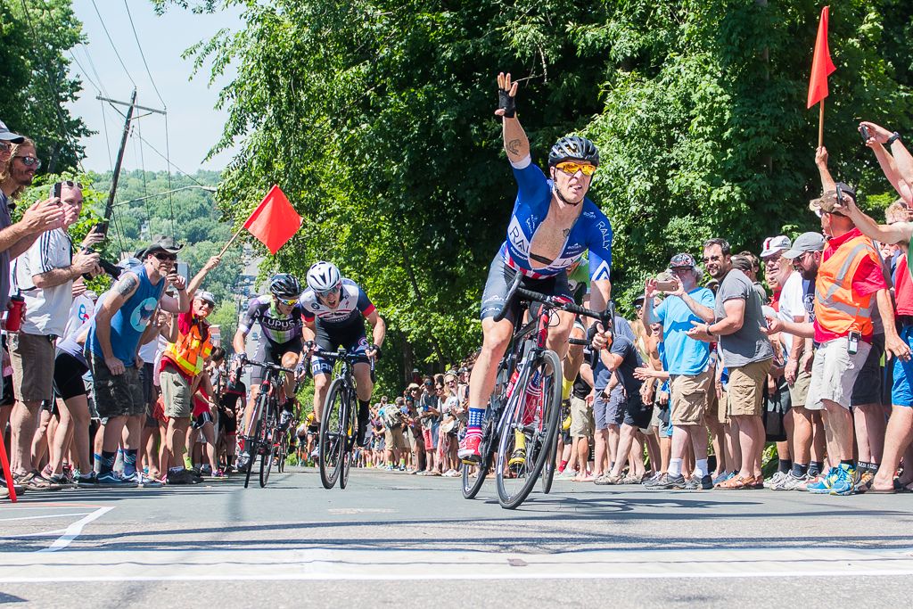 US National Criterium Champion Brad Huff (Rally Cycling) wins the final stage in Stillwater