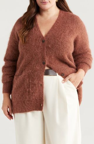 Flauschiger Cardigan aus Alpakamischung