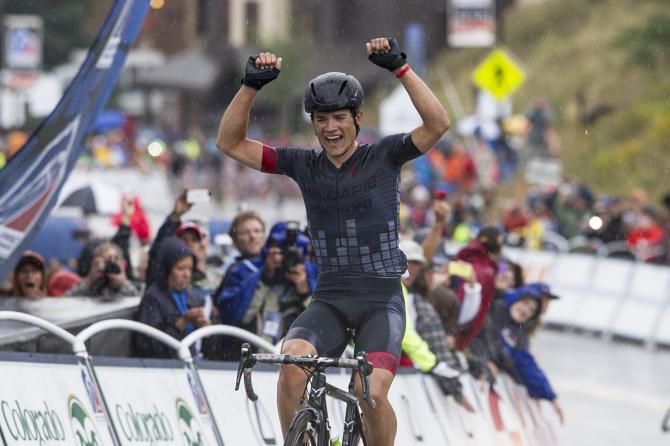 Robin Carpenter (Hincapie Sportswear Development) celebrates his win