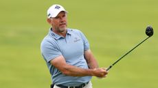 Lee Westwood takes a shot during The Open