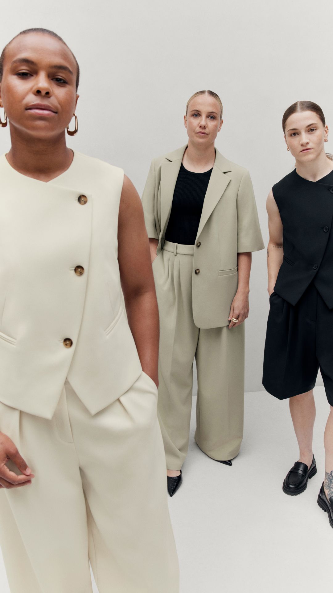 THREE MODELS WEARING M&S TAILORED PIECES