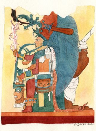 The Mayan King found on the Xultun murals.