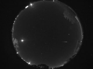 This image, from skywatcher Salvador Aguirre, was taken using the All Sky Sentinel camera at the Sandia National Laboratories in Sonora, Mexico during the peak of the 2011 Leonid meteor shower.