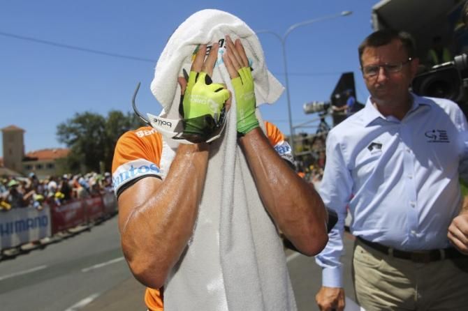 Simon Gerrans cools down after the win