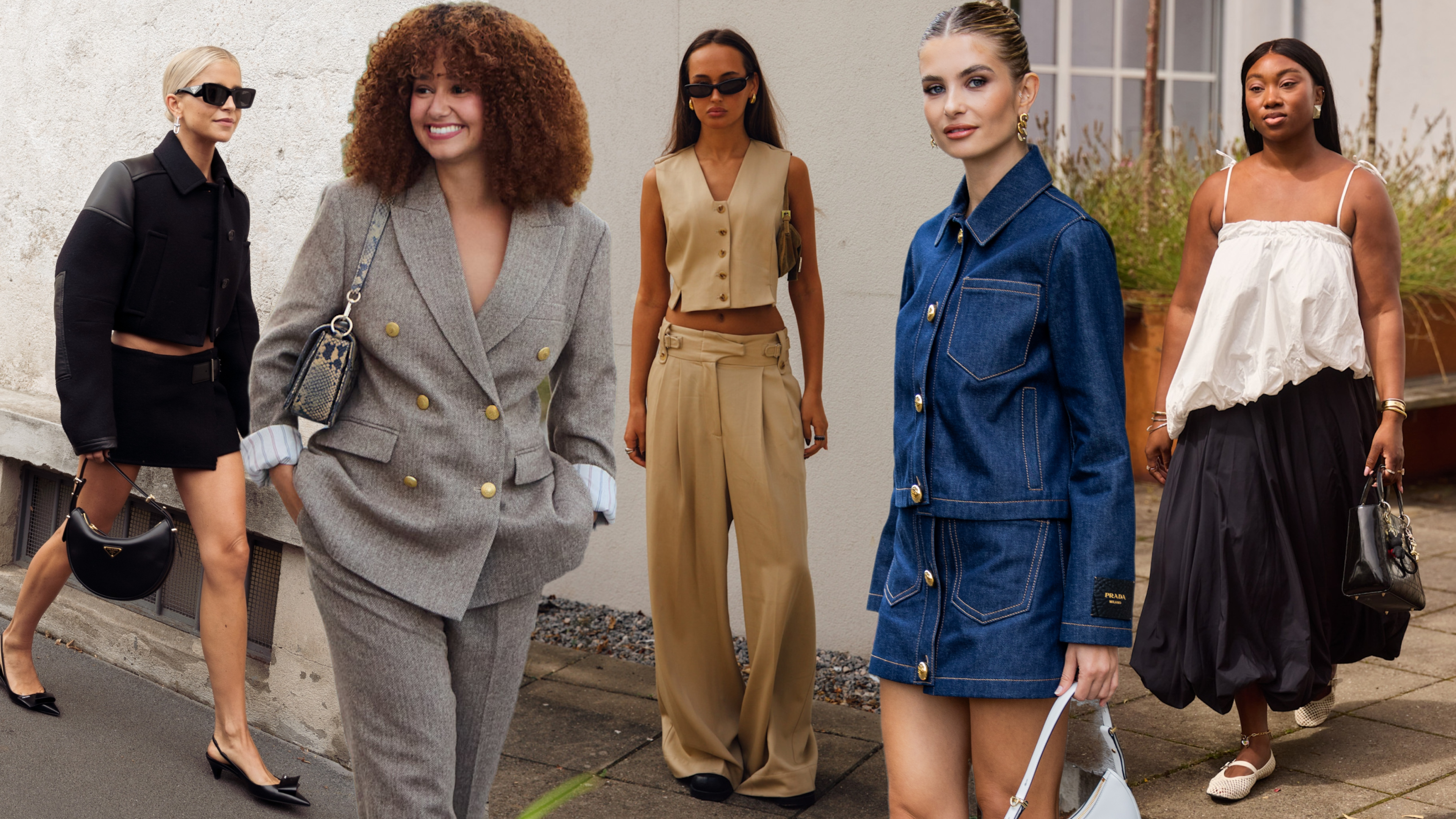 collage of women wearing chic outfits 