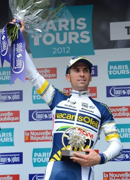 Marco Marcato (Vacansoleil-DCM Pro Cycling Team) on the Paris-Tours podium