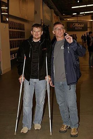 Floyd Landis with Dr. Brent Kay after his surgery in 2006