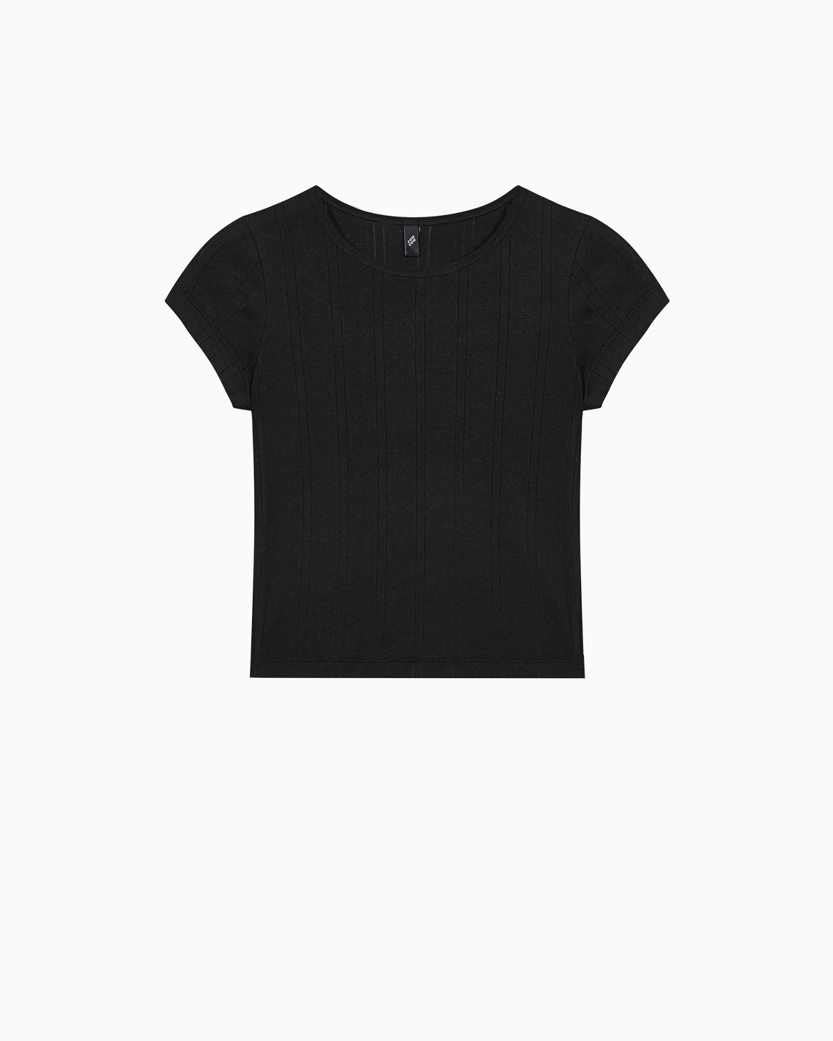 The Baby Tee: Black Pointelle