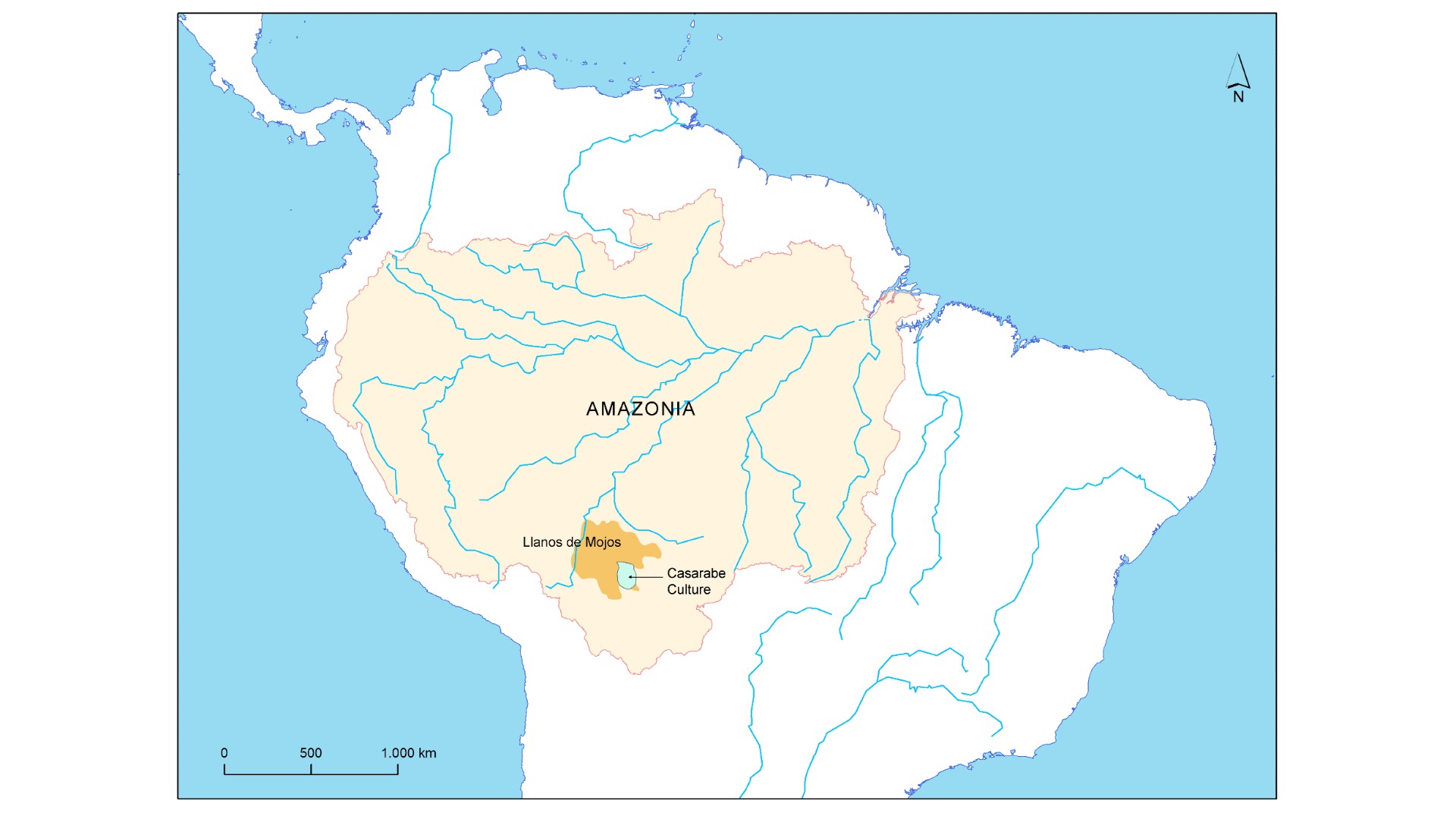 Map Of The Llanos De Mojos Savannah And Casarabe Culture Area.