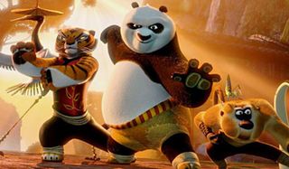 Kung Fu Panda 2 Po poses for battle with his fellow masters